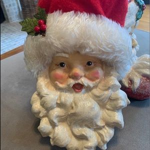 Glittery Snow Covered Santa Decor